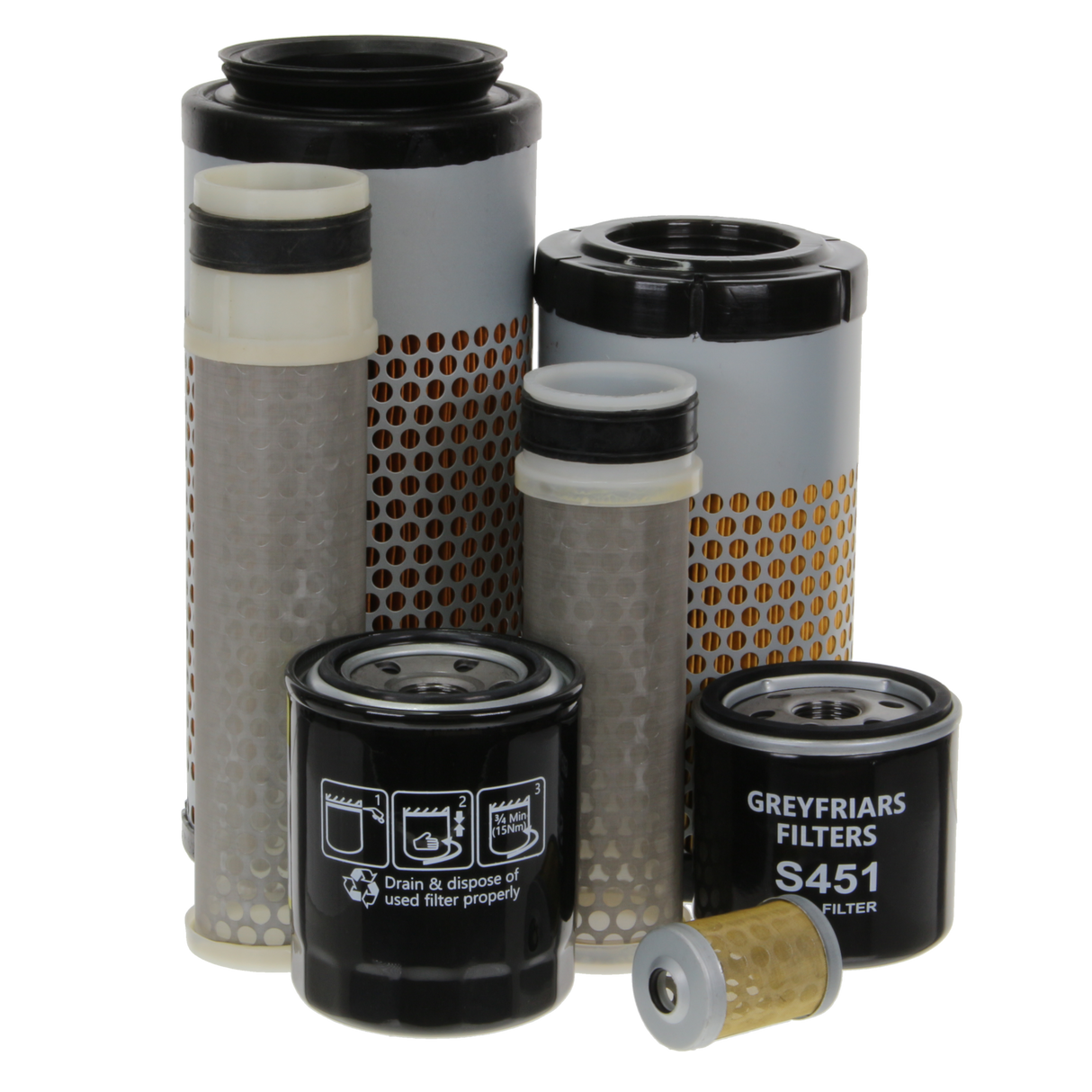Filter Service Kit for Kubota KX 030-4 Mini Excavator | Engine: Kubota V 1505-E4