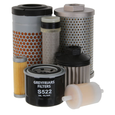 Filter Service Kit for Kubota U 10 ALPHA Mini Excavator (1T) | Engine: Kubota D 722-BH 2 Diesel