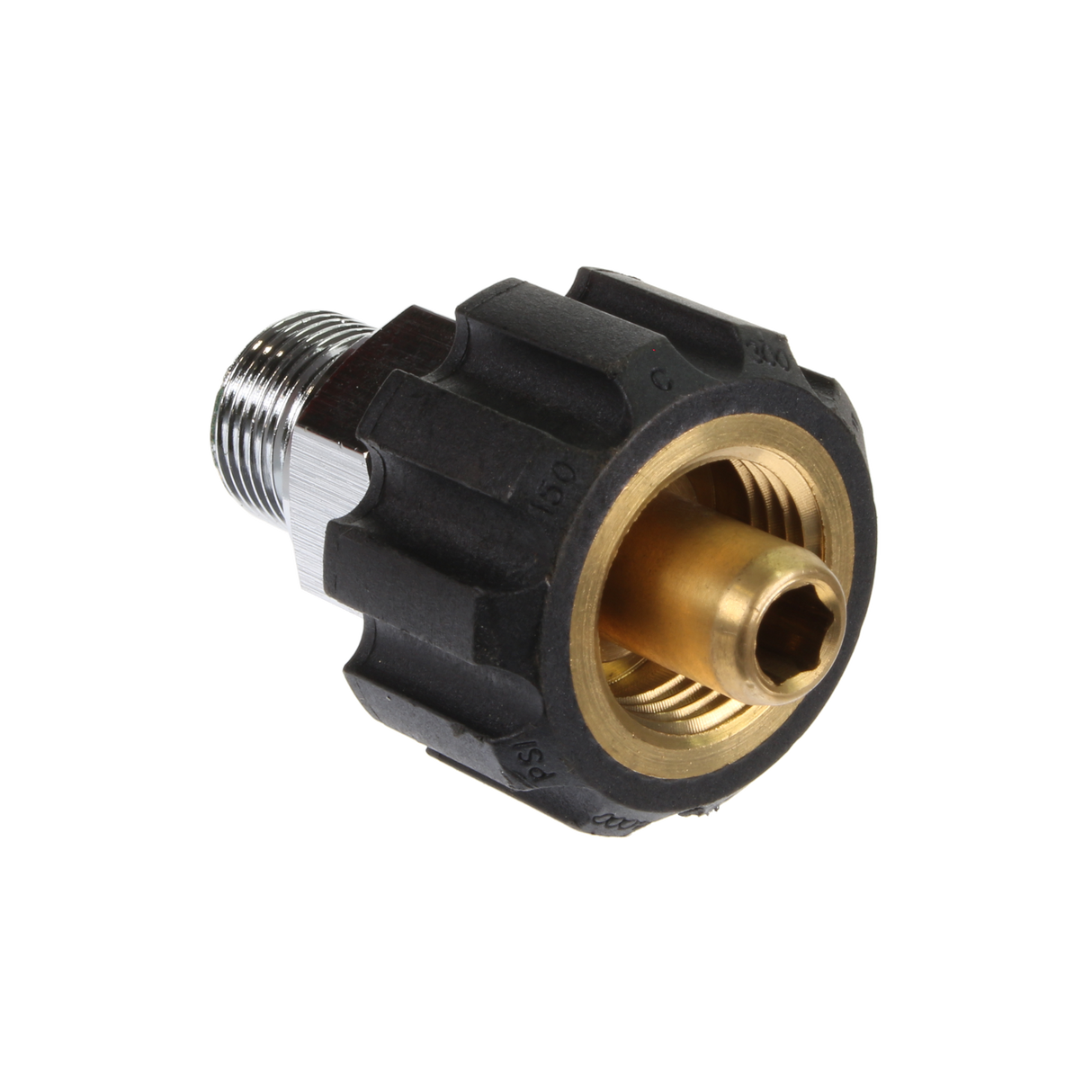 Screw Coupling Long Nosed 3/8" Male Black Collar