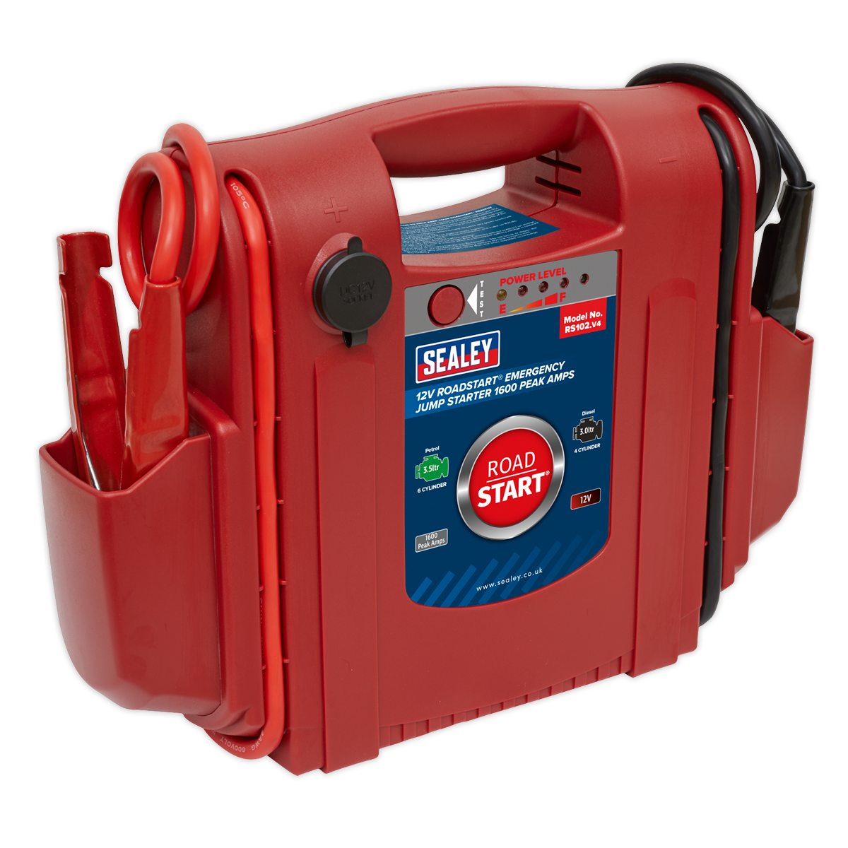 Sealey RoadStart® 12V Emergency Jump Starter 1600 Peak Amps Power Amp