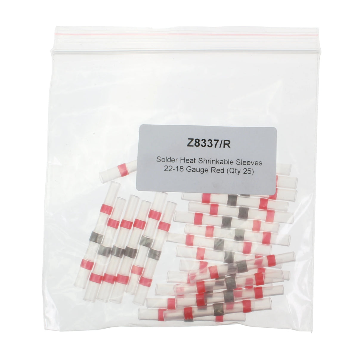 Solder Heat Shrinkable Sleeves 22-18 Gauge Red (Qty 25)