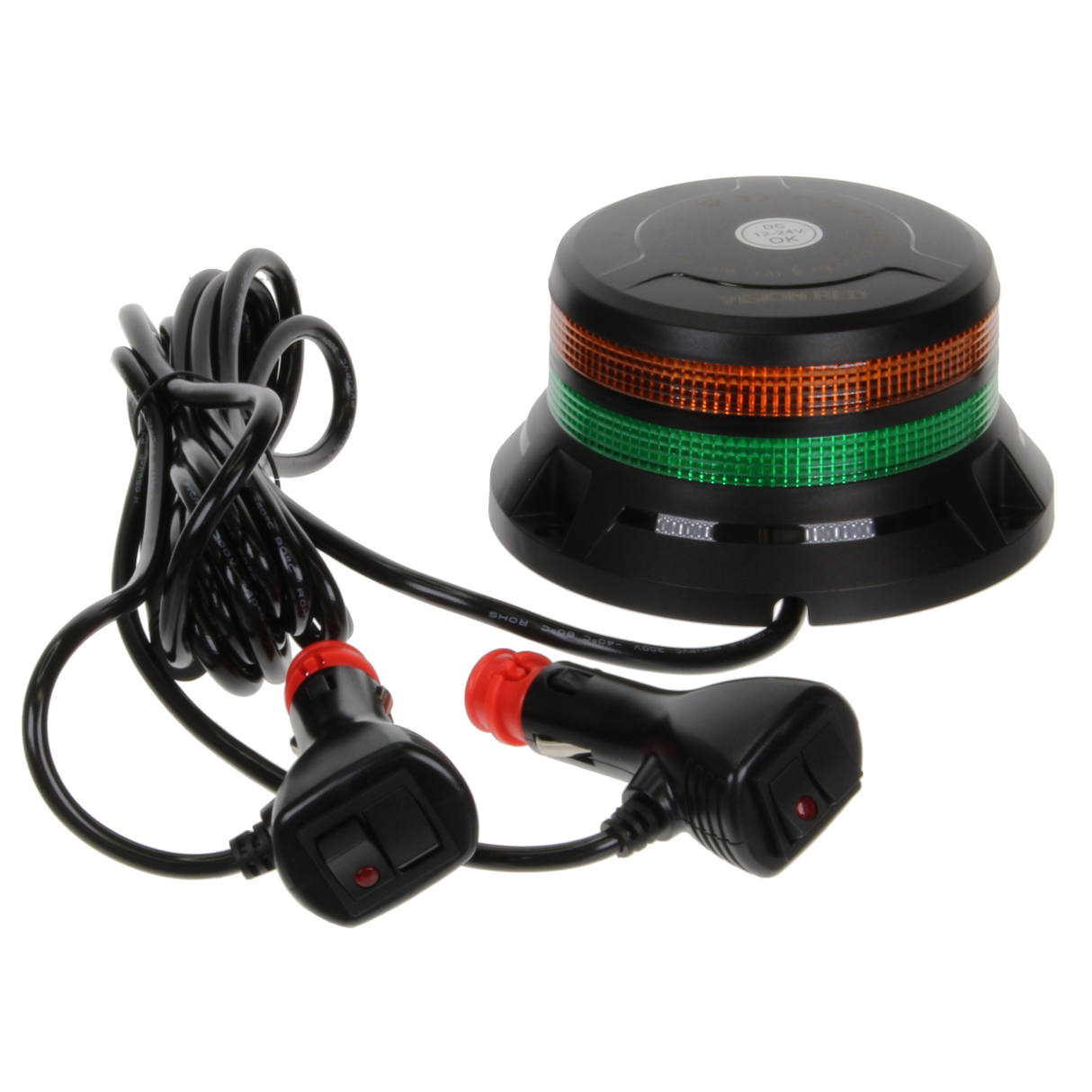 Vision Red Dual Lens Magnetic LED Beacon - Amber/Green