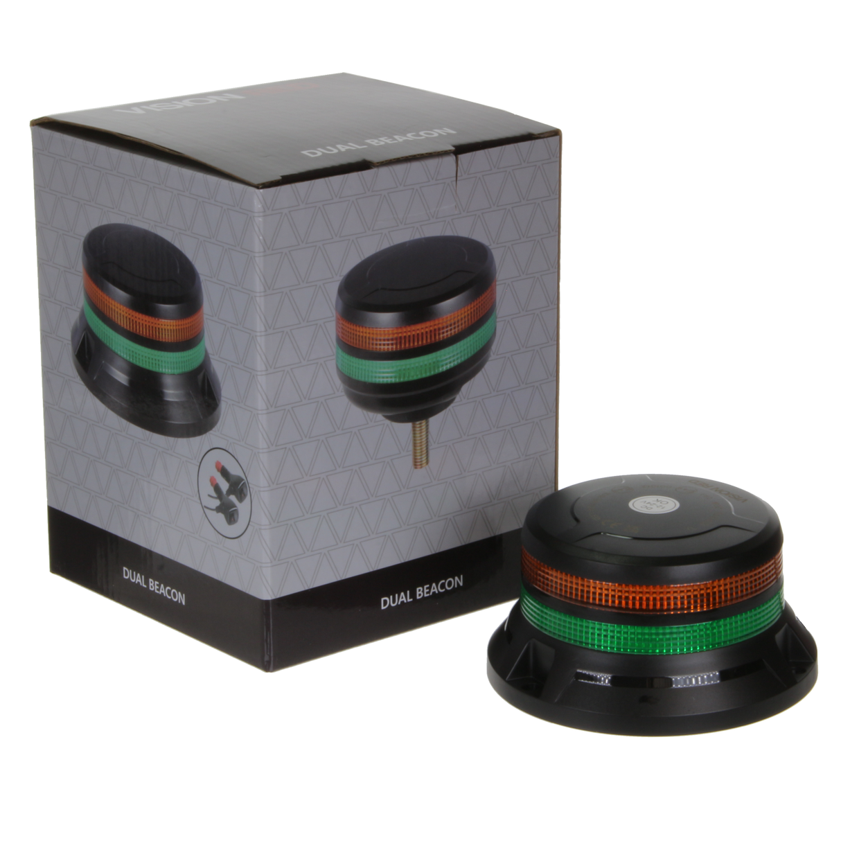 Vision Red Dual Lens Magnetic LED Beacon - Amber/Green