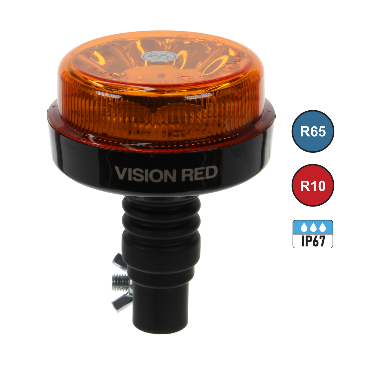 Vision Red 'Vivid' 12-24V Flexible Stem Compact Beacon