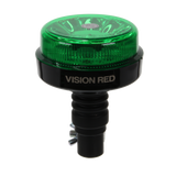 Vision Red 'Vivid' 12-24V Flexible Stem Compact Beacon with Green Lens