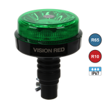 Vision Red 'Vivid' 12-24V Flexible Stem Compact Beacon with Green Lens