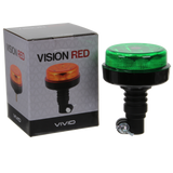 Vision Red 'Vivid' 12-24V Flexible Stem Compact Beacon with Green Lens